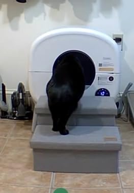 Cumrige Automatic Litter Box, Safety Sensor, App Control, 95L Large Capacity | Detachable Waste Trays, Self Cleaning Litter Box for Multiple Cats, Safety Protection, 2 Roll Garbage Bags, White & Grey customer photo 2
