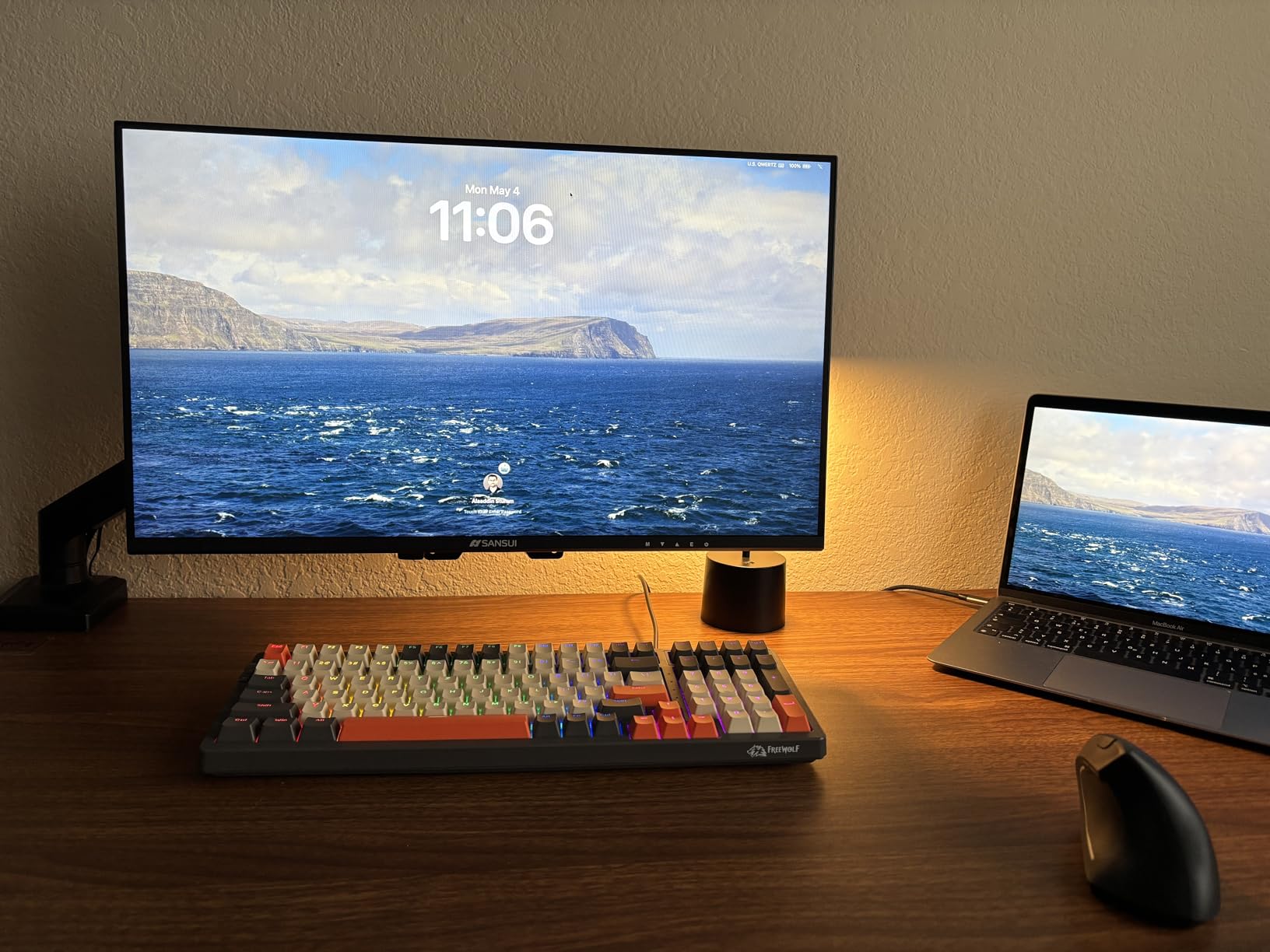WALI Adjustable Single Monitor Arm for 13-34 inch Screens, up to 26.4 lbs, Single Monitor Desk Mount, Full Motion with Tilt, Swivel, Rotation, C-Clamp & Grommet Base, VESA 75/100mm (GSMP001N) customer photo 2