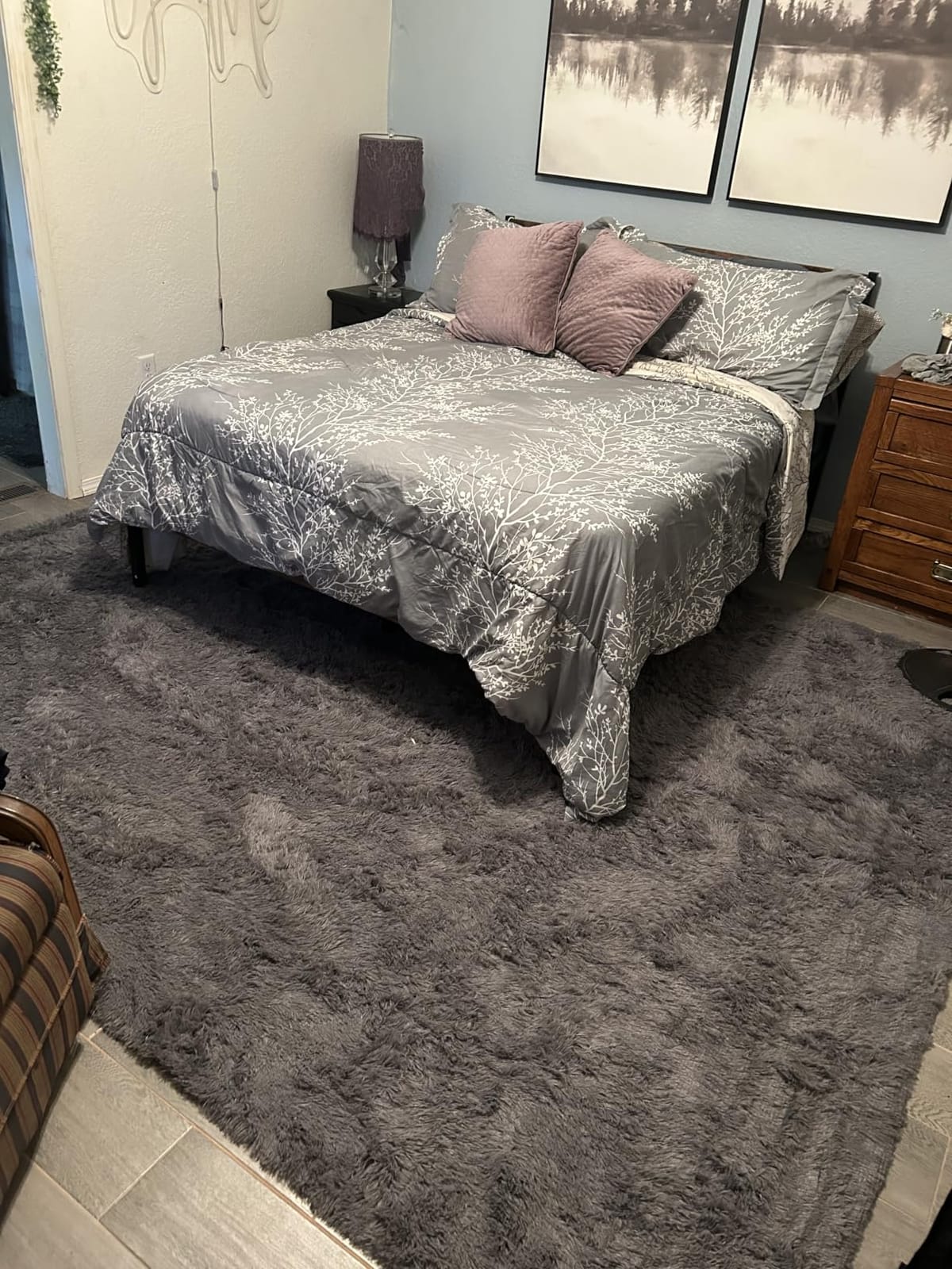 Beige 8x10 Area Rugs for Living Room, Fluffy Shag Rug Large Bedroom Carpet | Upgraded Non-Slip Rubber Backing, Ultra Soft Area Rugs for Bedroom, Office, Home Decor, Elevate Your Space Ambiance customer photo 1