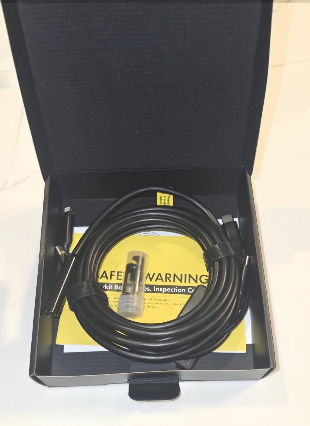 Anykit Endoscope Camera with Light, 1920P HD Borescope | with 8 Adjustable LED Lights, Semi-Rigid Snake Camera, IP67 Waterproof Inspection Cam for iPhone & Android, 9.8 ft Single Lens customer photo 2