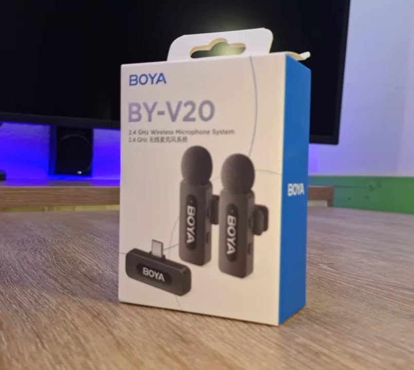 BOYA BY-V20 Wireless Microphones for iPhone & Android/Laptop, Noise Cancellation, 328ft Range, 9H Battery Life, Mini Clip on Lapel Microphone customer photo 1