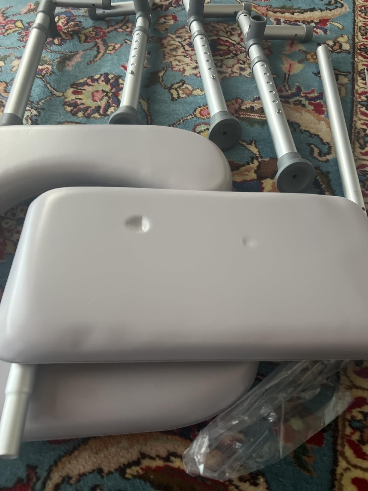HOMLAND Bedside Commode Toilet, Padded Seat & Backrest, Enhanced Crossbar customer photo 1