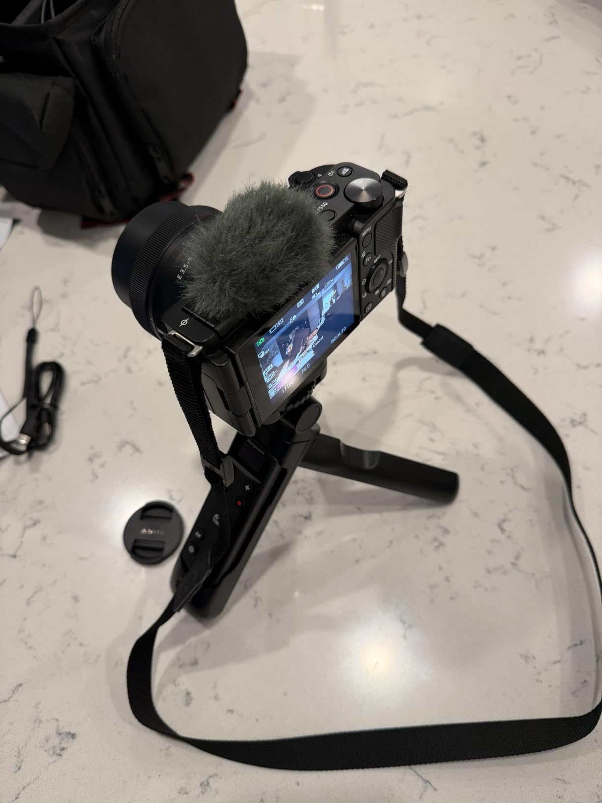 Wireless Shooting Grip Tripod with Rechargeable Remote Control for Sony ZV-E10/ZV-E1/ZV-1/ZV-1F - Mini-Tripod for Vlogging customer photo 1