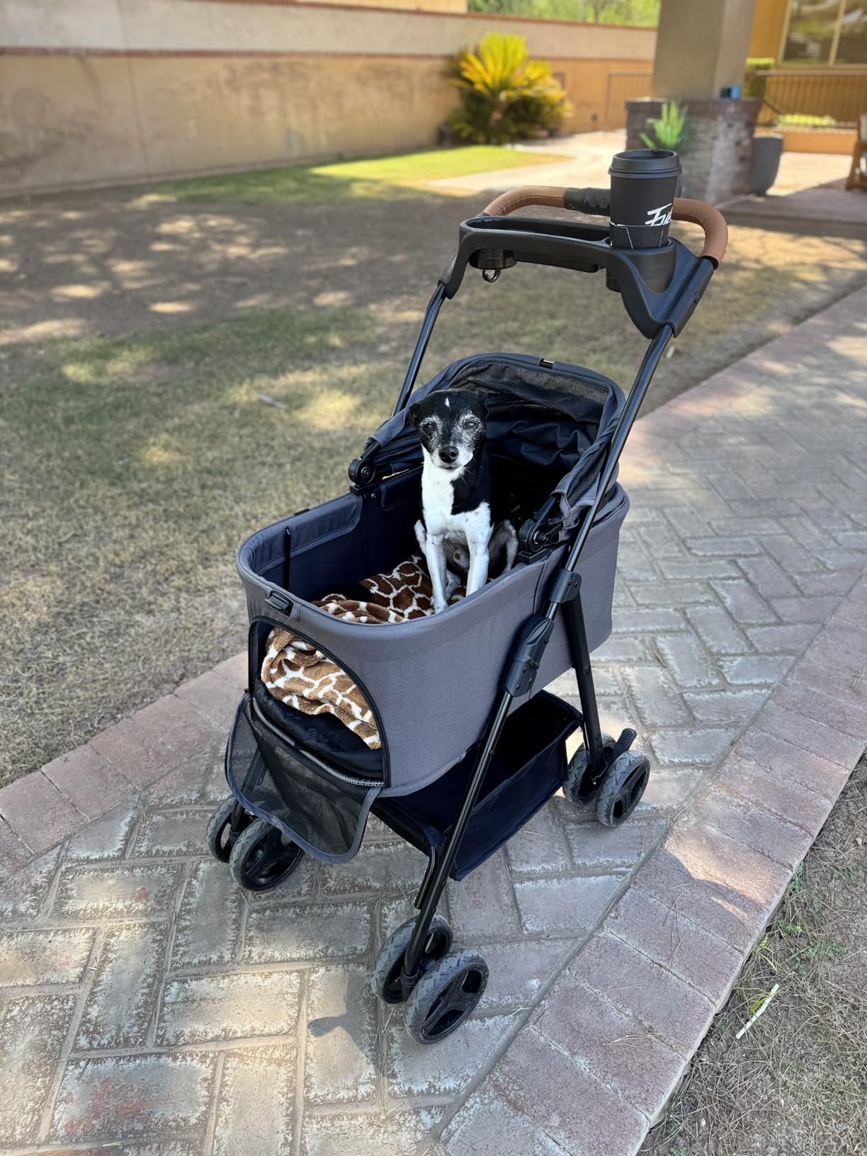 Zoosky 3 in 1 Dog Stroller, Folding Pet Stroller w/Removable Carrier | Small/Medium Dogs and Cats, Waterproof, All-Terrain & 2 Sun Shades, Car Seat, 360° Breathable Mesh customer photo 2
