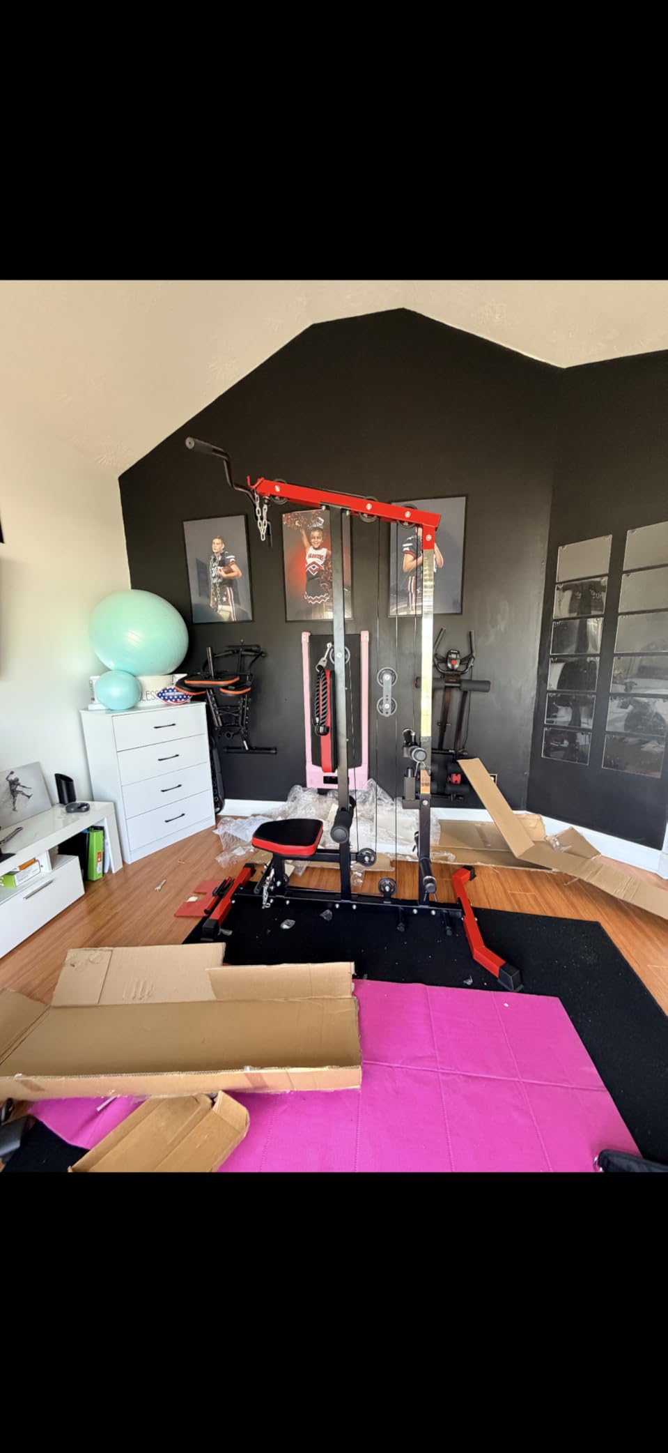 LS01 LAT Pulldown Machine, LAT Row Cable Machine with AB Crunch, LAT Tower with Cable Row Attachments, 3 in 1 Pulley Stations for Home Gym customer photo 2