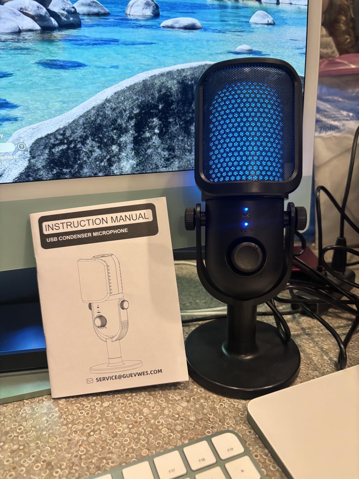 USB Microphone for PC Gaming: Condenser Microphone RGB for Gamer with Stand Mic - Recording Mic for Computer&Laptop with Quick Mute - Desk Podcast Mic for Podcast & Singing & Streaming & YouTube Black customer photo 2