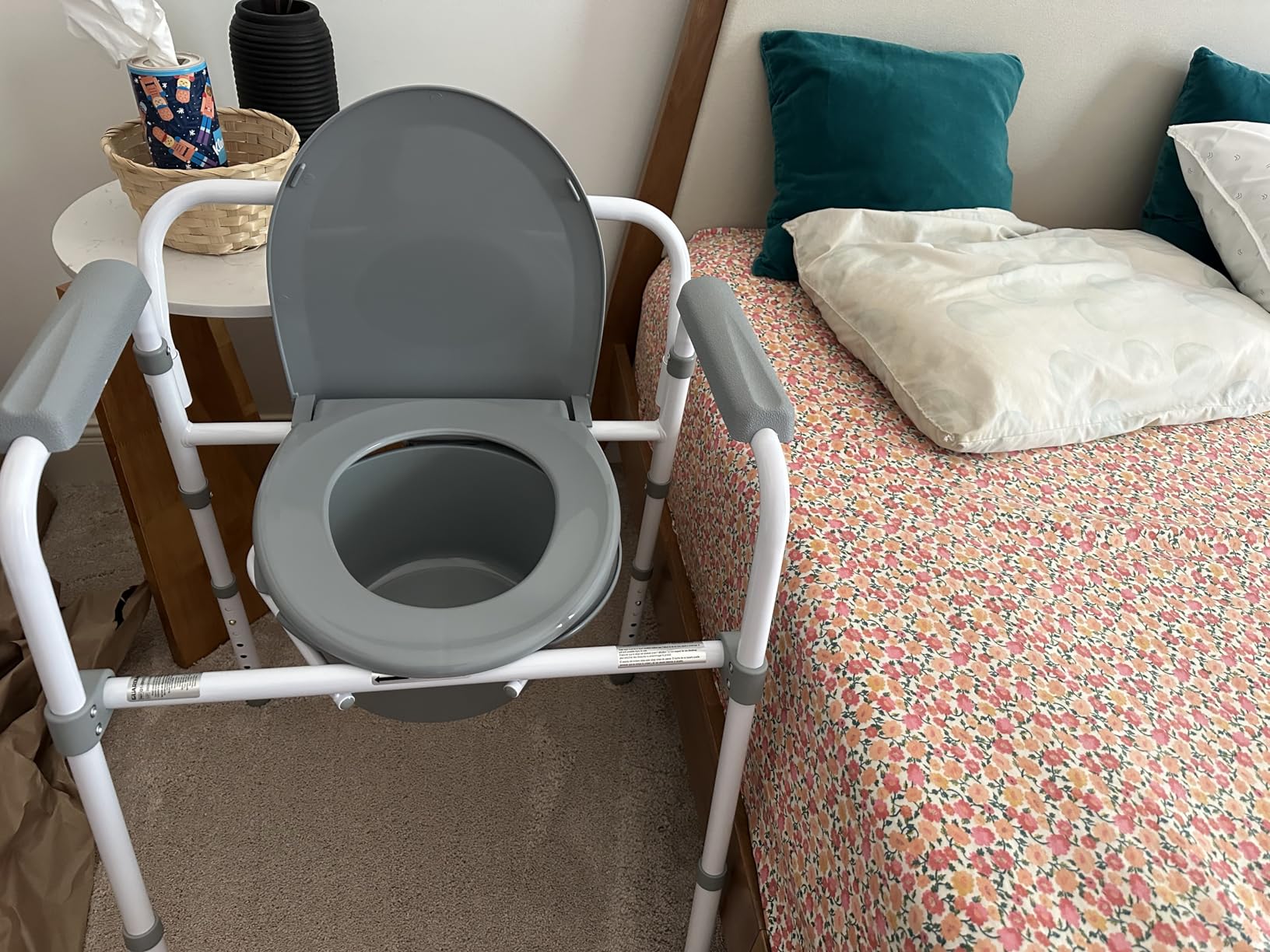 Dr. Dunley 3-in-1 Bedside Commode Chair with Elongated Seat – Steel Folding Frame, 7.5 QT Bucket, 350 lb Weight Capacity, Clip-On Toilet Seat, Bathroom Safety Aid for Seniors, Tool-Free Assembly customer photo 2
