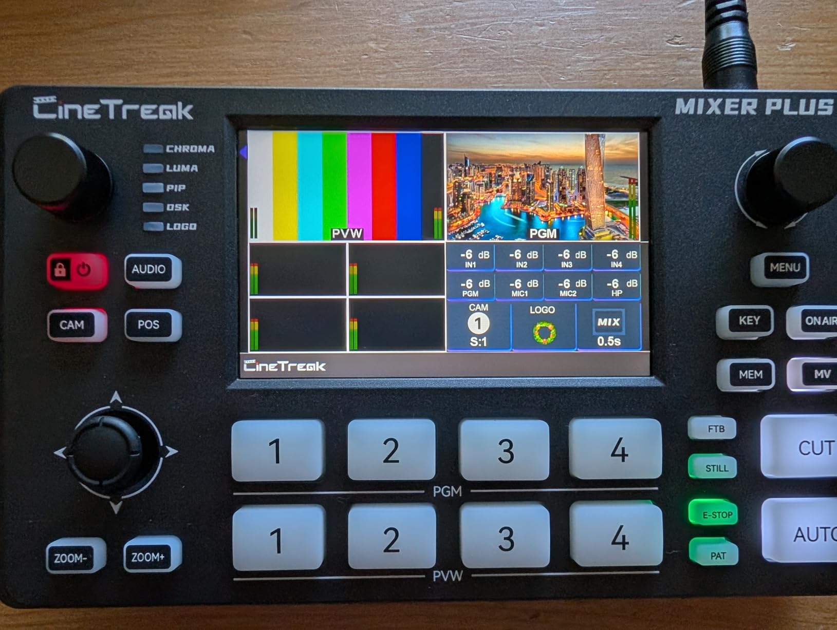 Mixer Plus Compact Video Switcher 4 HDMI with 4''Built-in Screen, Portable Live Streaming Switcher for Multi-Camera, Online Class, Event, YouTube, OBS, Zoom customer photo 1