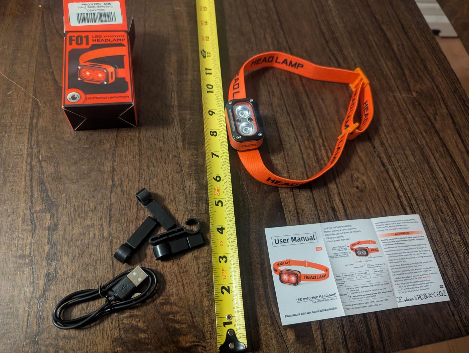 DARKBEAM Red LED Headlamp Dual Light High Lumens USB Rechargeable Redlight Headlight for Hardhat customer photo 1