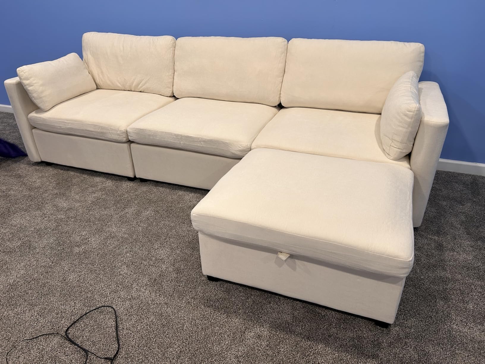 109 Inch Modular Sectional Sofa, L Shaped Couch with Storage Ottoman, Beige | 4 Seat, Easy to Move, Flexible Setup, Separate Ottoman Use, Pet-Friendly Durable Fabric, Deep Comfort Seat, Easy Assembly customer photo 2