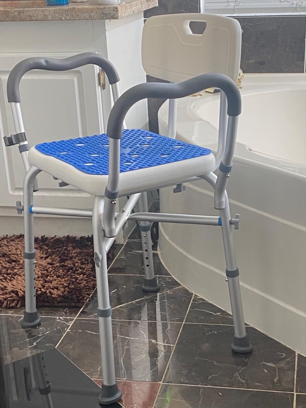 KingPavonini 360° Swivel Shower Chair for Inside Shower, 550 LB Heavy Duty customer photo 2