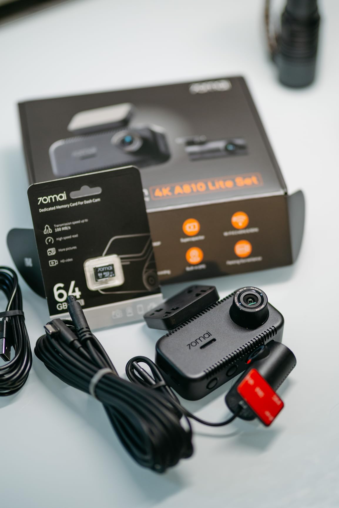 70mai A810 Lite 4K Dash Cam Front and Rear, 5GHz Wi-Fi 6 DashCam, Car Camera 4G LTE Remote Access, GPS Tracking, HDR Night Vision, 24H Parking Mode, Voice Control, Emergency Lock, Loop Recording customer photo 1