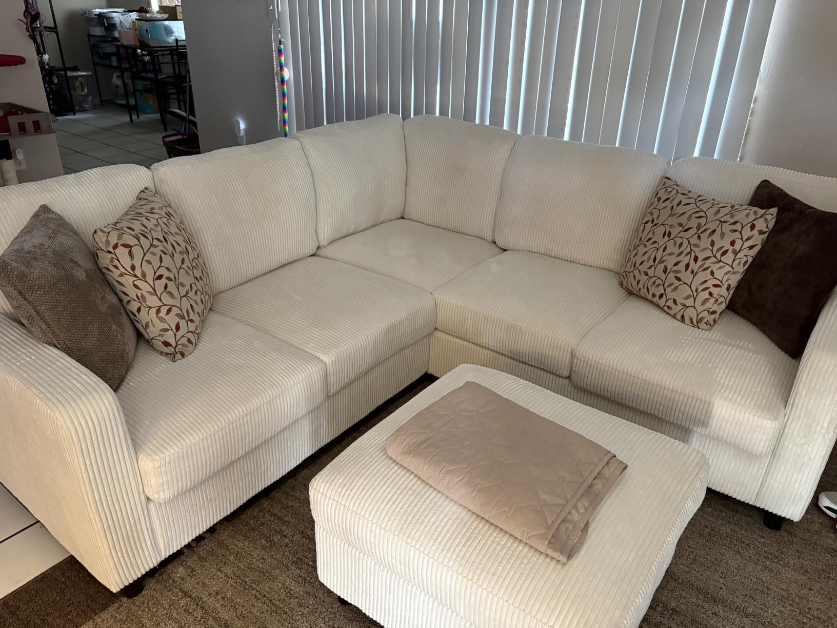 HONBAY Sectional Sofa, 6 Seats 80 Inch L Shaped Couch with Ottoman Pet-Friendly for Small Apartment Living Room, Light Grey customer photo 2
