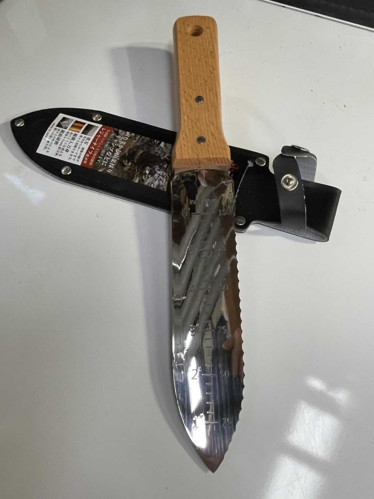 NISAKU NJP650 The Original Hori Hori Namibagata Stainless Steel Weeding Knife, 7.25-Inch Blade customer photo 2