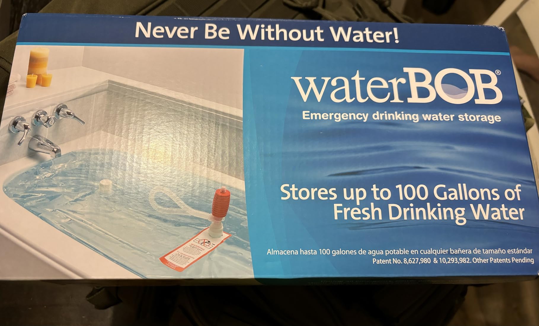 waterBOB Bathtub Emergency Water Storage Bladder Up To 100 Gallon Capacity - Food Grade Liner with Hand Pump for Hurricane and Disaster Preparedness - BPA Free Drinking Water Container customer photo 1