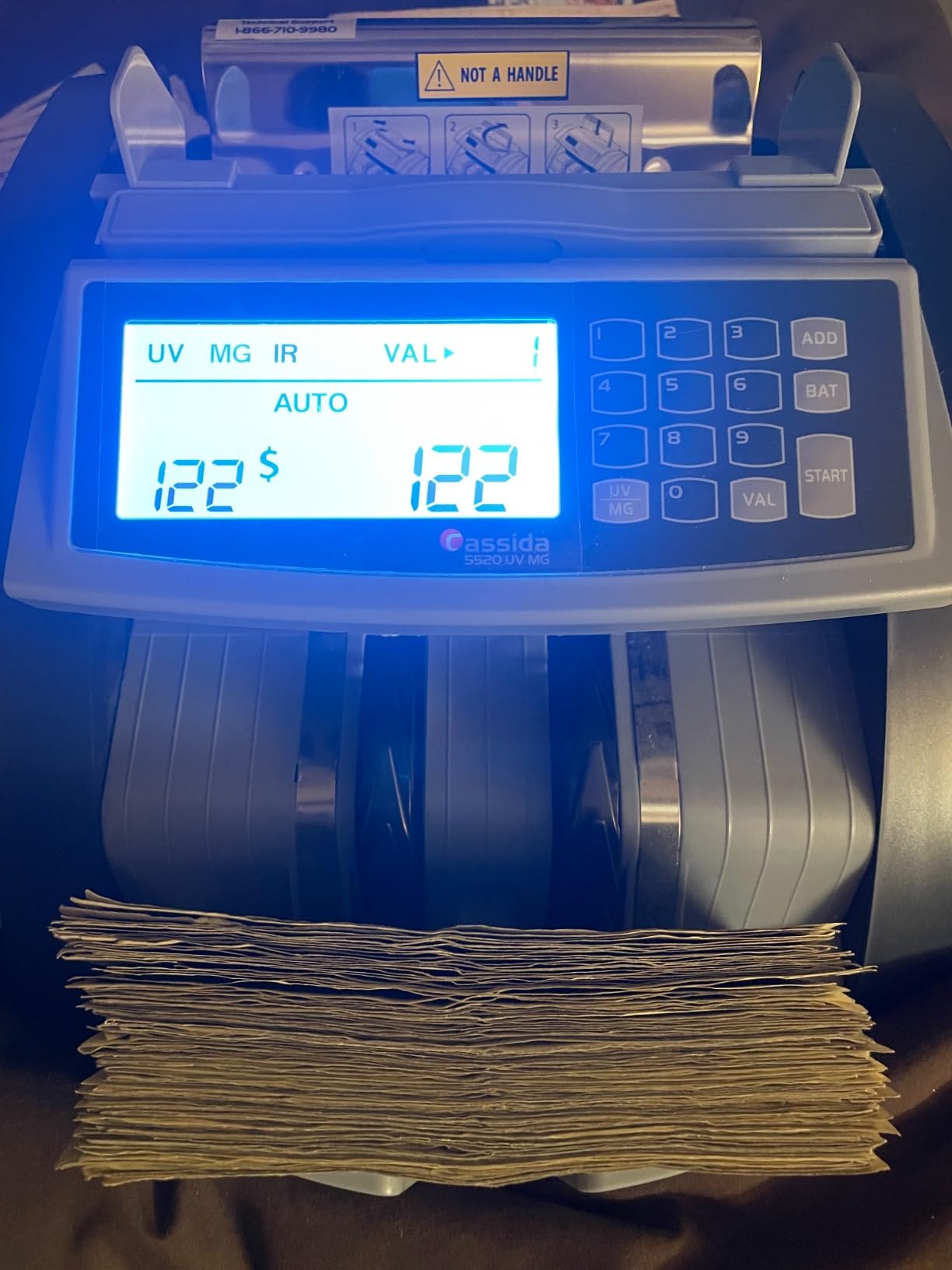 Cassida 6600 UV/MG – USA Business Grade Money Counter with UV/MG/IR Counterfeit Detection – Top Loading Bill Counting Machine w/ValuCount™, Add and Batch Modes – Fast Counting Speed 1,400 Notes/Min customer photo 2