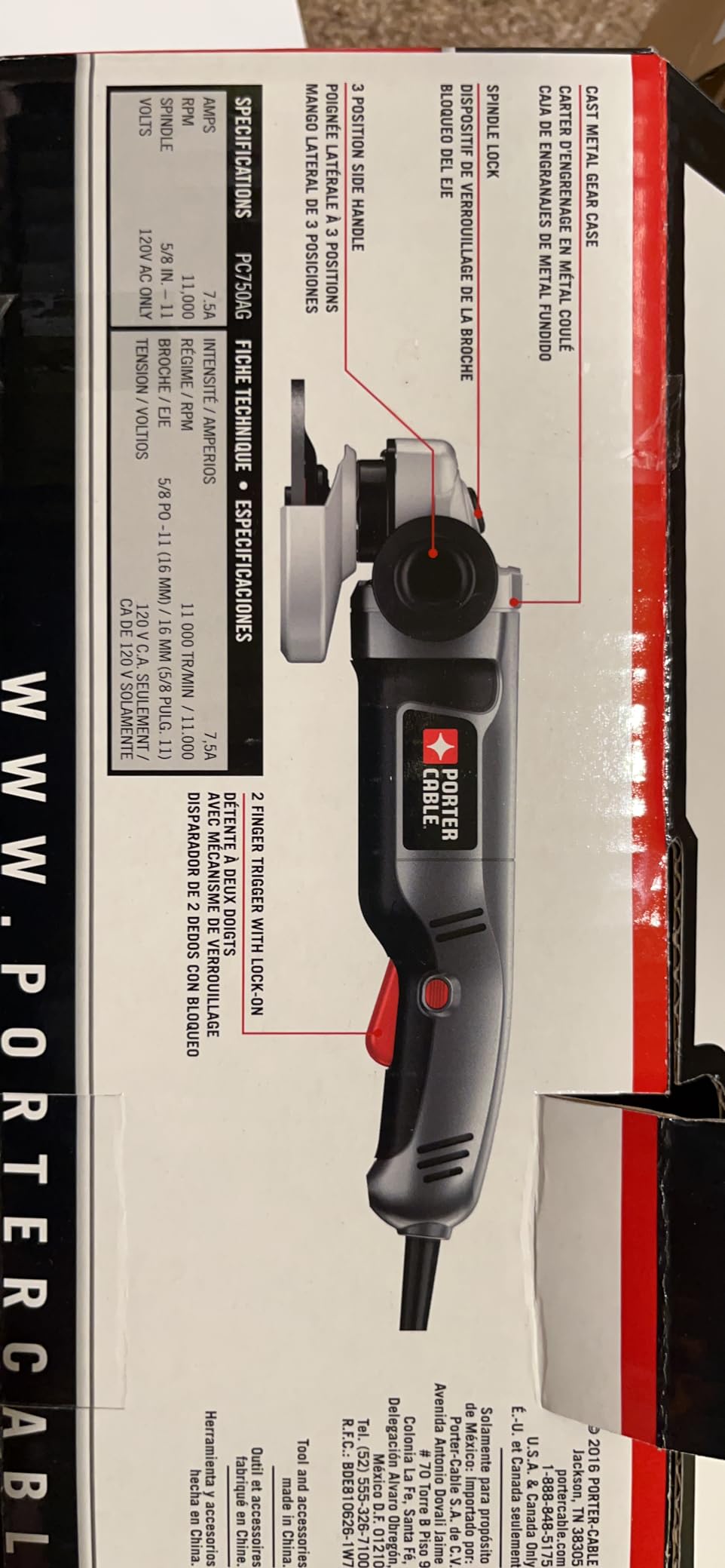 PORTER-CABLE Angle Grinder Tool, 4-1/2-Inch, 7.5-Amp (PC750AG) customer photo 2
