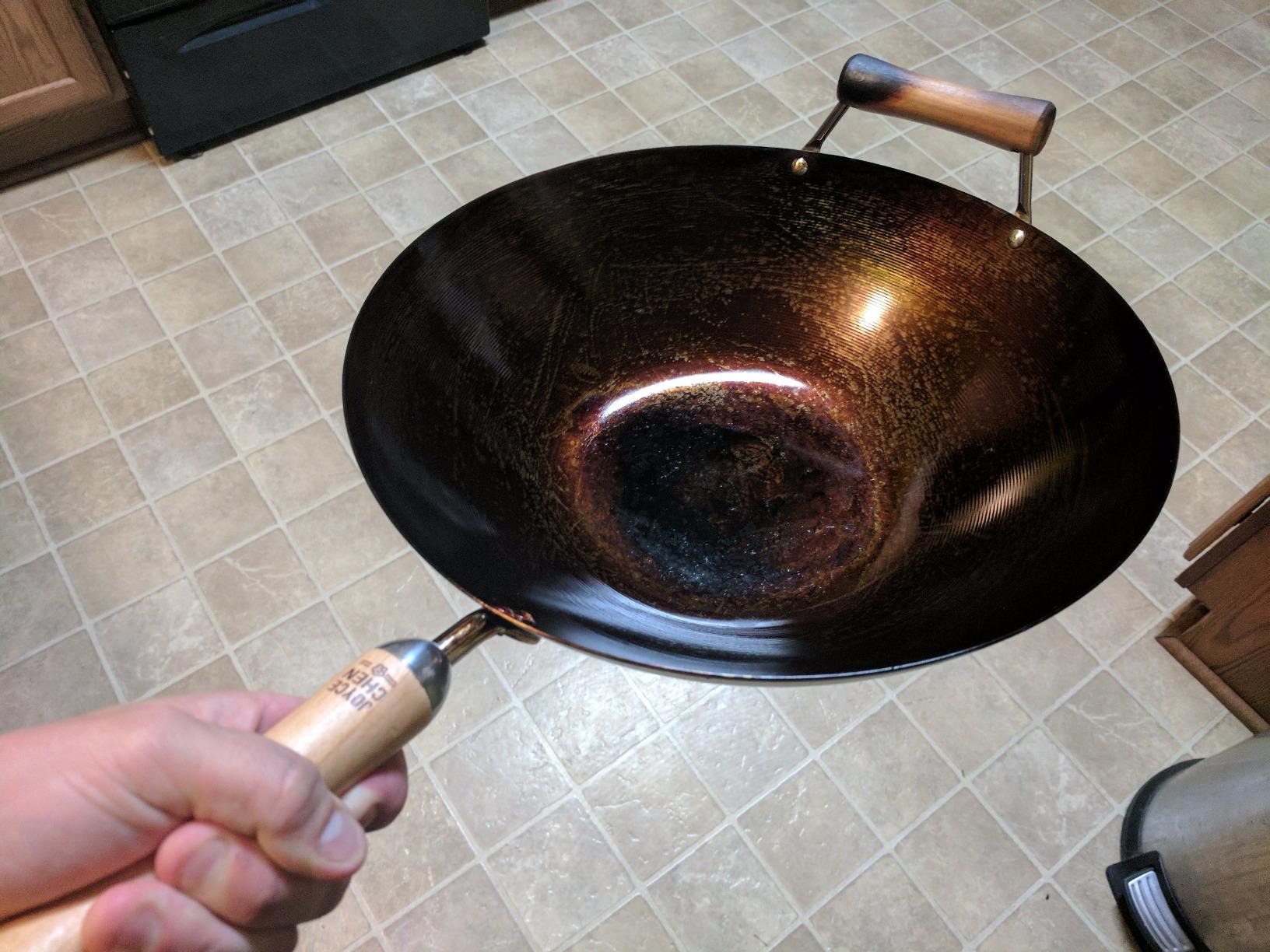 JOYCE CHEN Classic Series 14-Inch Uncoated Carbon Steel Wok Set with Lid and Birch Handles, 4 Pieces customer photo 1