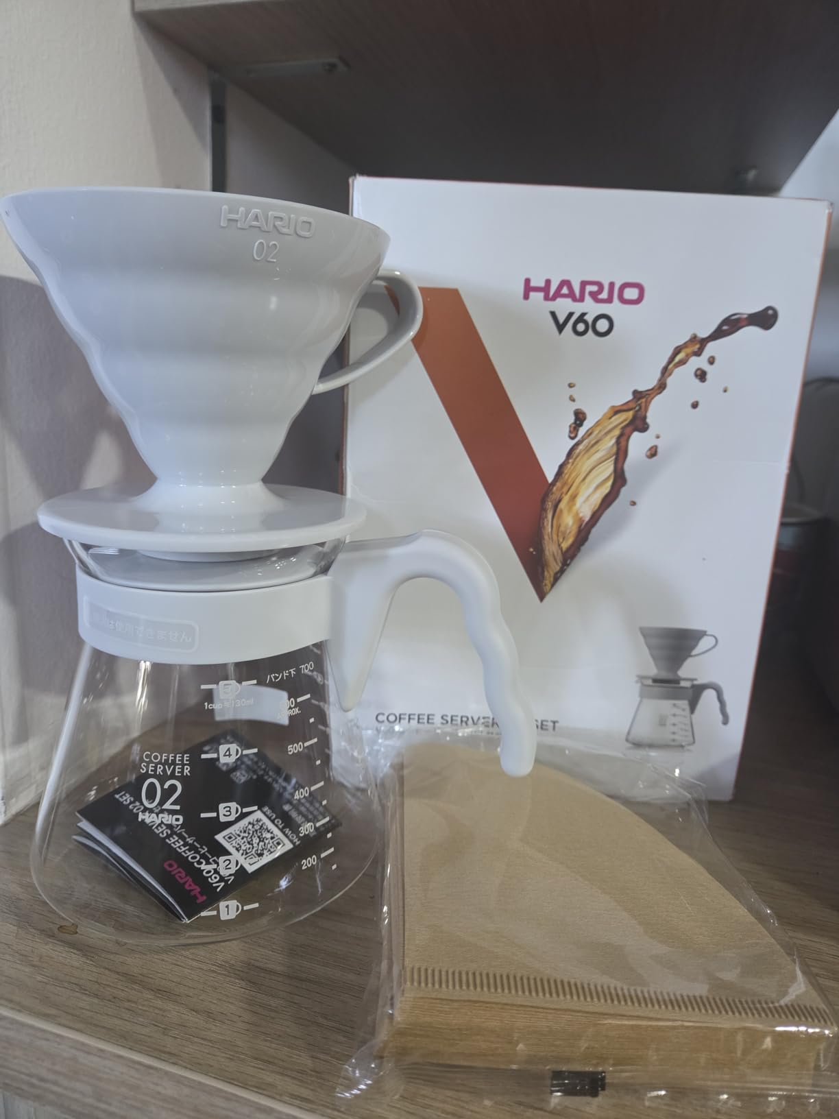 Hario V60 Pour Over Coffee Starter Set, Size 02, Brown customer photo 2