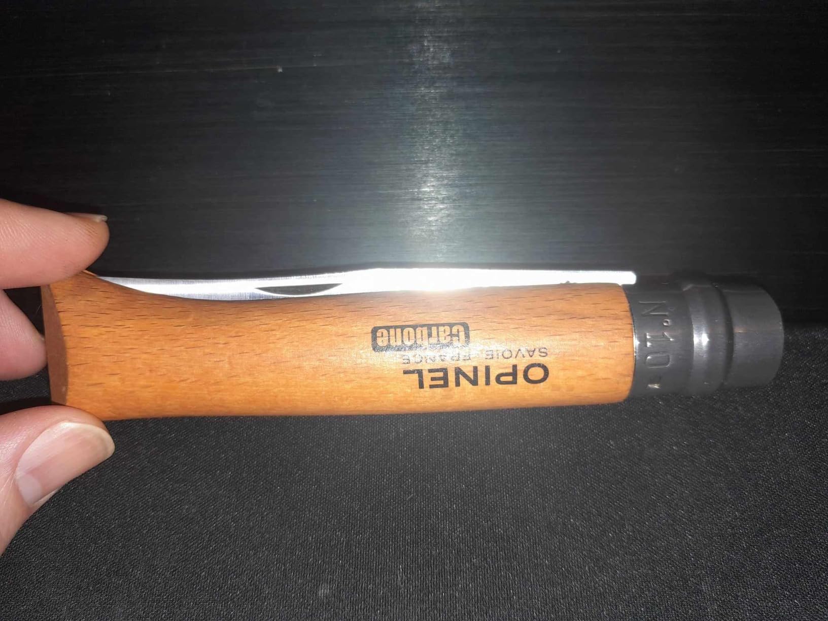 OPINEL No. 08 Carbone - Carbon Steel Folding Pocket Knife, Beechwood Handle customer photo 2