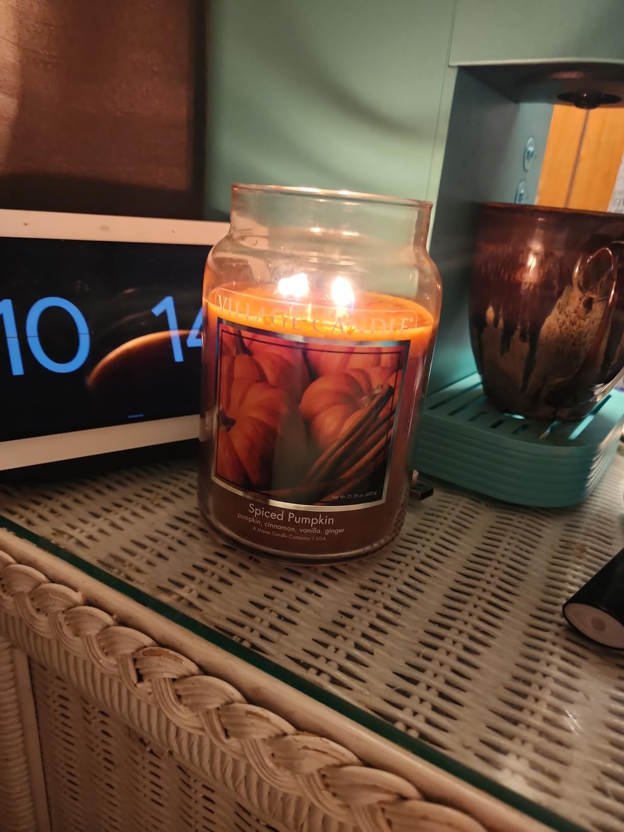 Village Candle Spiced Pumpkin Large Apothecary Jar, Scented Candle, 21.25 oz. customer photo 2
