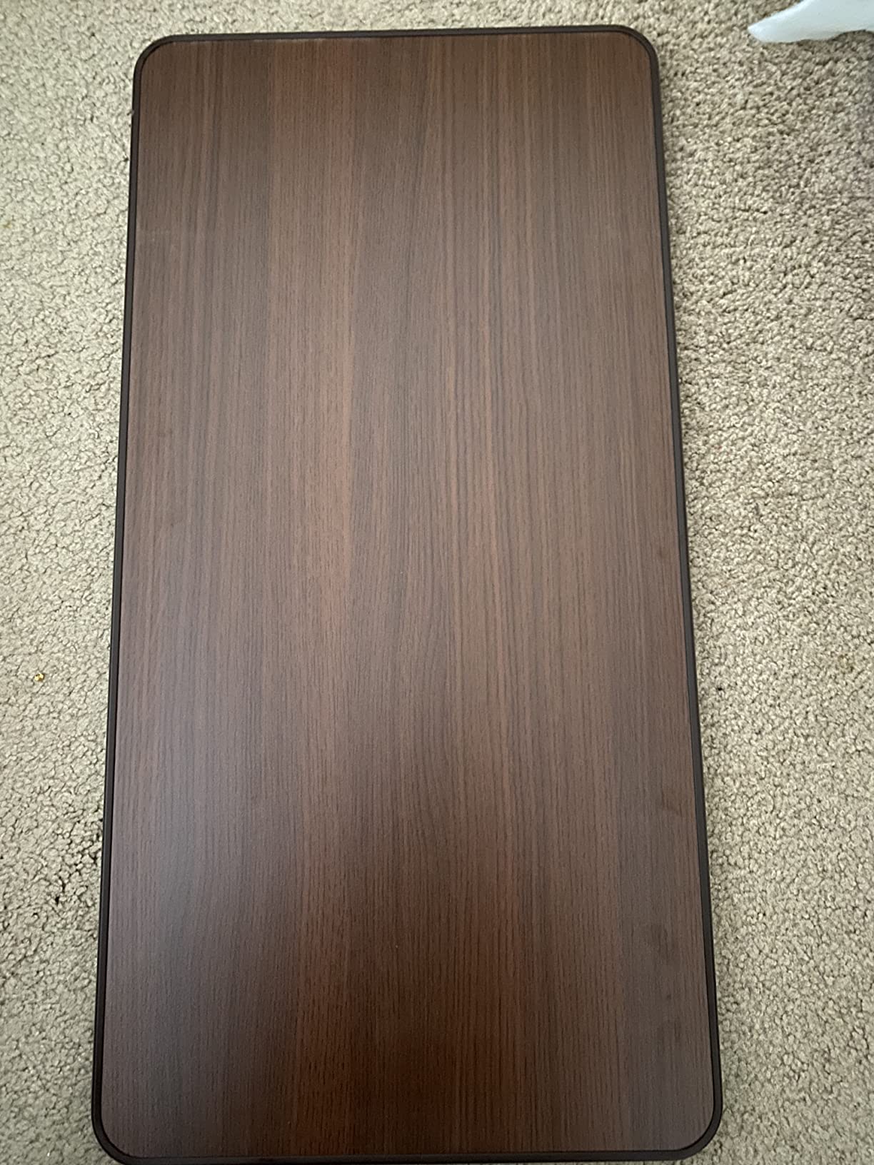 Essential Medical Supply Height Adjustable Automatic Overbed Table - Woodgrain Top with Locking Wheels, Perfect for Hospital and Home Use - Table for Easy Access and Convenience for Adults and Seniors customer photo 1