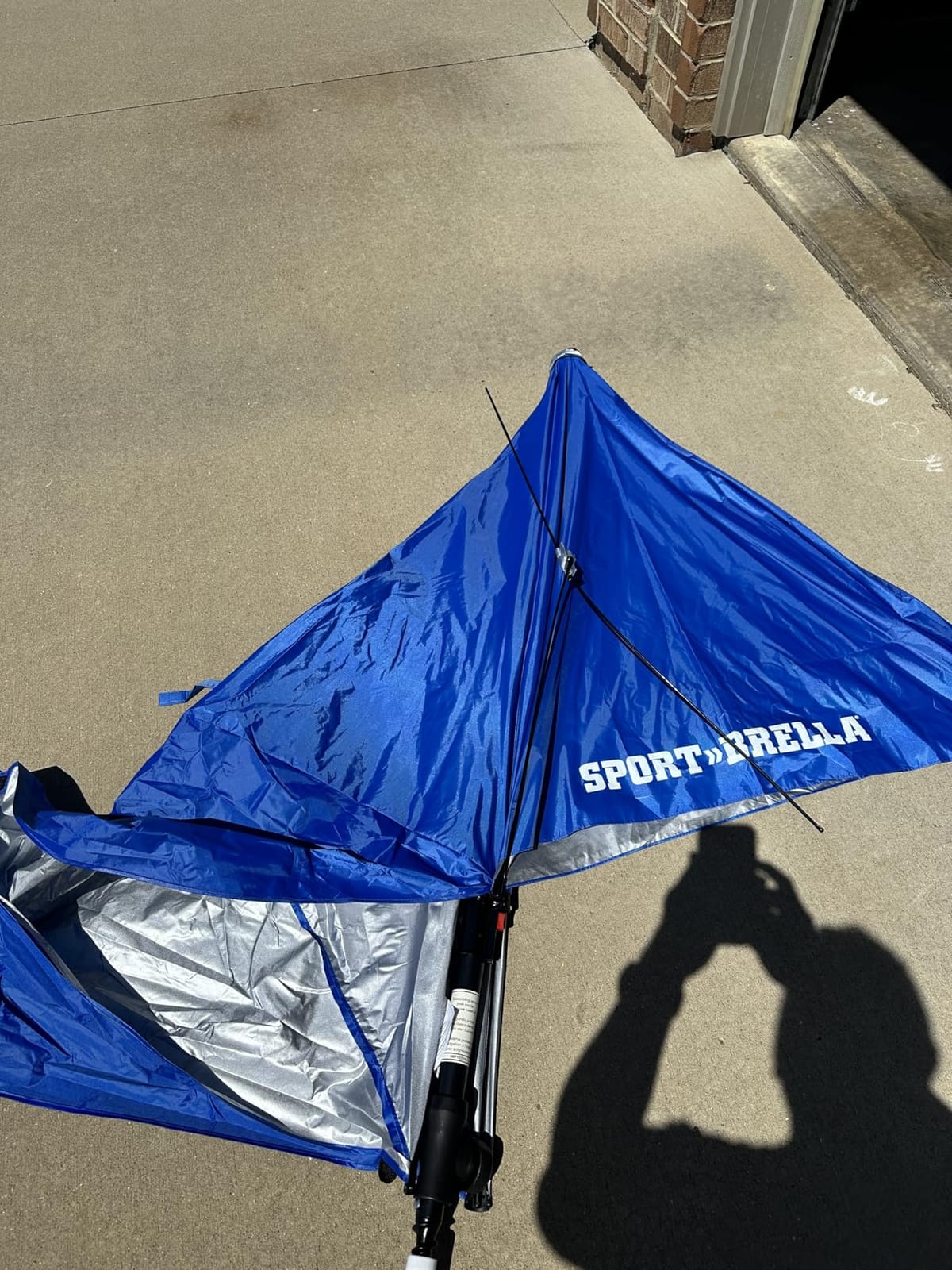 Sport-Brella Super-Brella UPF 50+ Sun and Rain Canopy Umbrella, 8 Foot Portable Beach Shelter with Side Panels, Wind Flaps, and Carry Bag, Blue customer photo 2