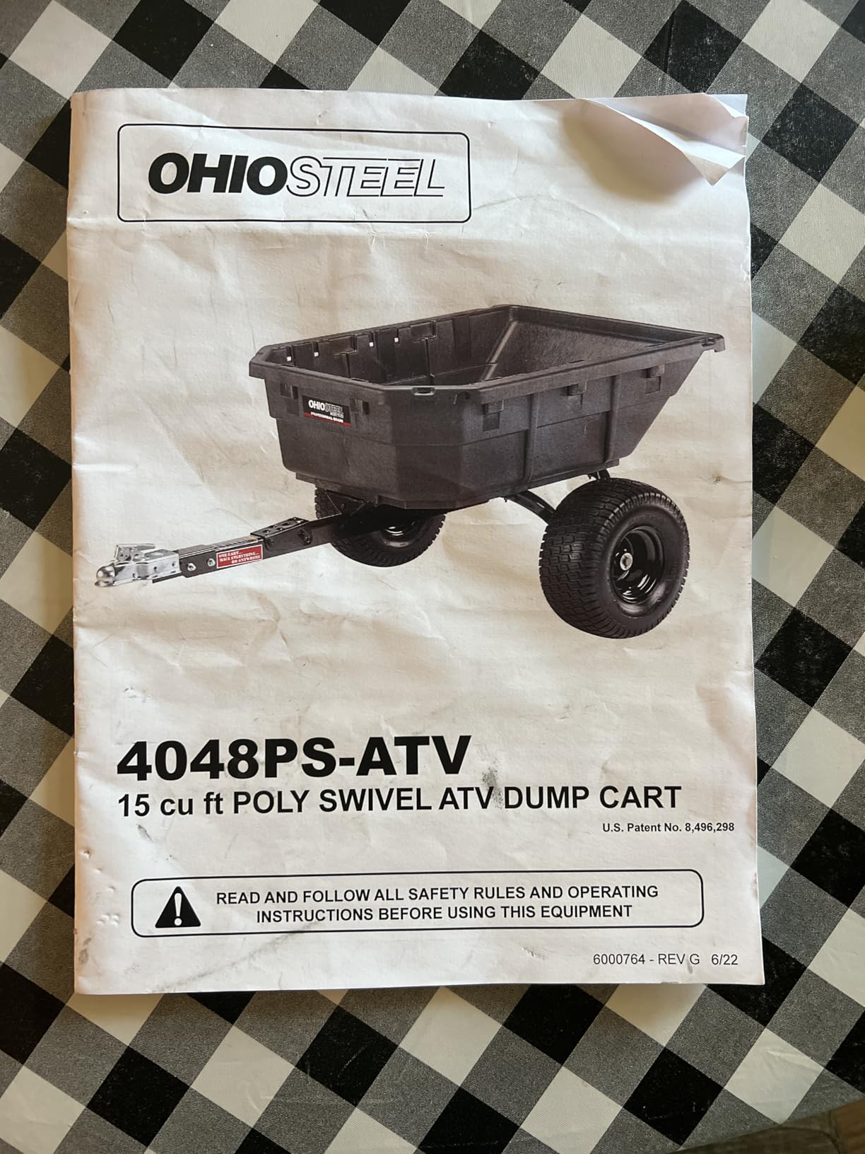 Ohio Steel 4048PS-ATV Poly Swivel ATV Dump Cart, 15 cu.ft., 1250 lb Load Capacity customer photo 1