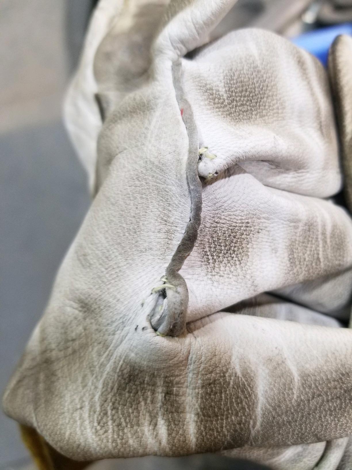 Caiman Premium Goat Grain TIG Welding Gloves, 4-Inch Gold Extended Cuff, Unlined, White/Gold, Medium (1600-4) customer photo 1