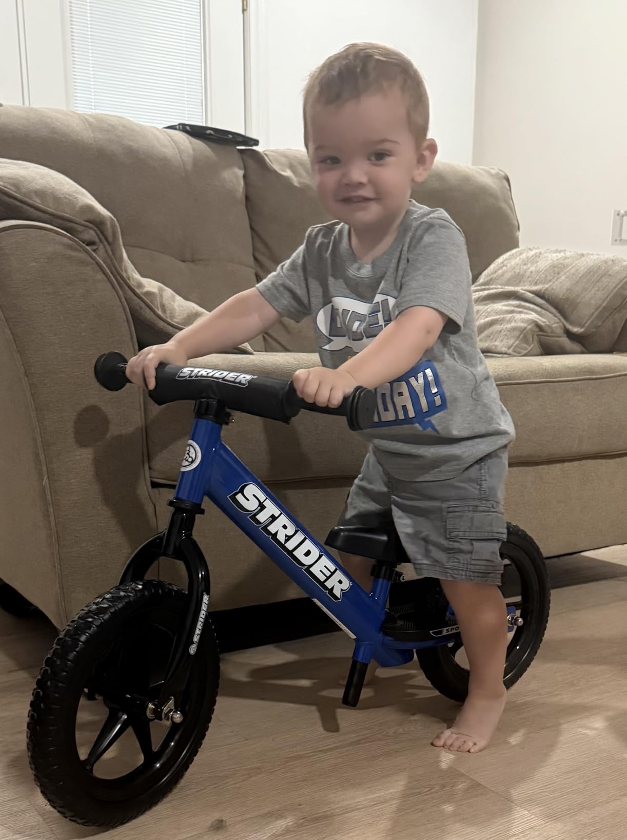Strider 12 Sport, No Pedal Balance Bike for Kids Ages 1–4 Years, Blue customer photo 1