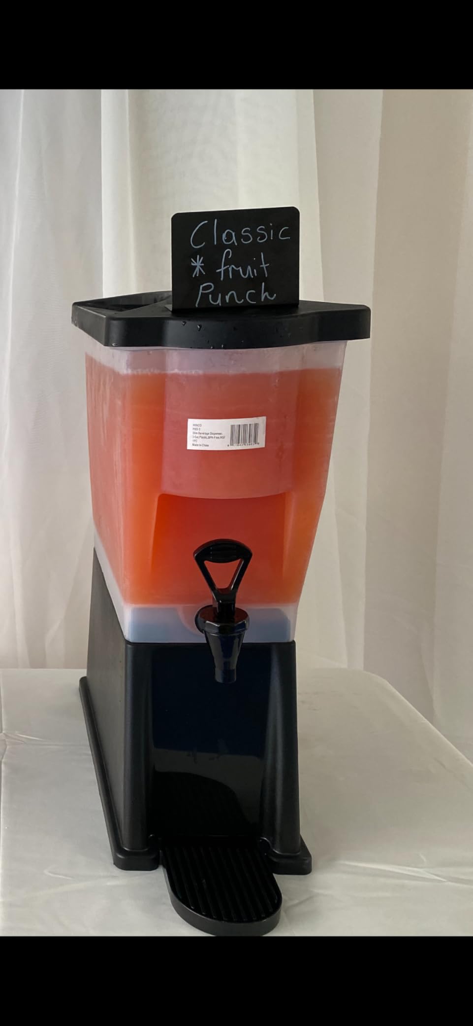 Winco 3 Gallon Slim Plastic Beverage Dispenser with Base | BPA-free, Space-saving design, Drip-free faucet, Great for Water, Tea, Lemonade, Cocktails, Catering and Hotels customer photo 2