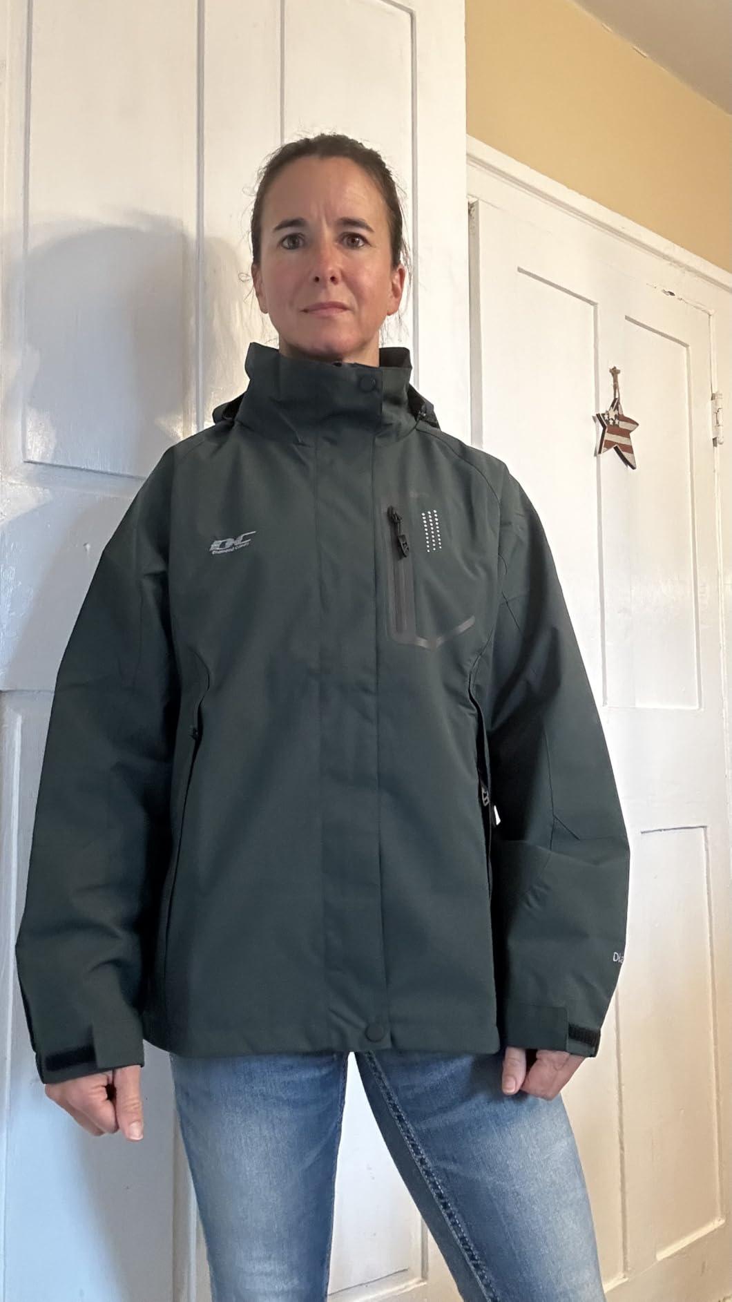 Diamond Candy Women's Lightweight Waterproof Hooded Rain Jacket customer photo 2