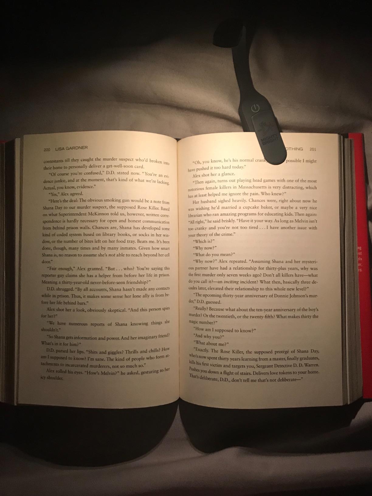 The Original Mighty Bright Recharge Clip On Rechargeable Book Light Reading Light, Warm Eye Care LEDs, Flexible, Durable, Dimmable, Perfect for Kids, Bookworms, Reading in Bed, Lasts 60 Hours (White) customer photo 1