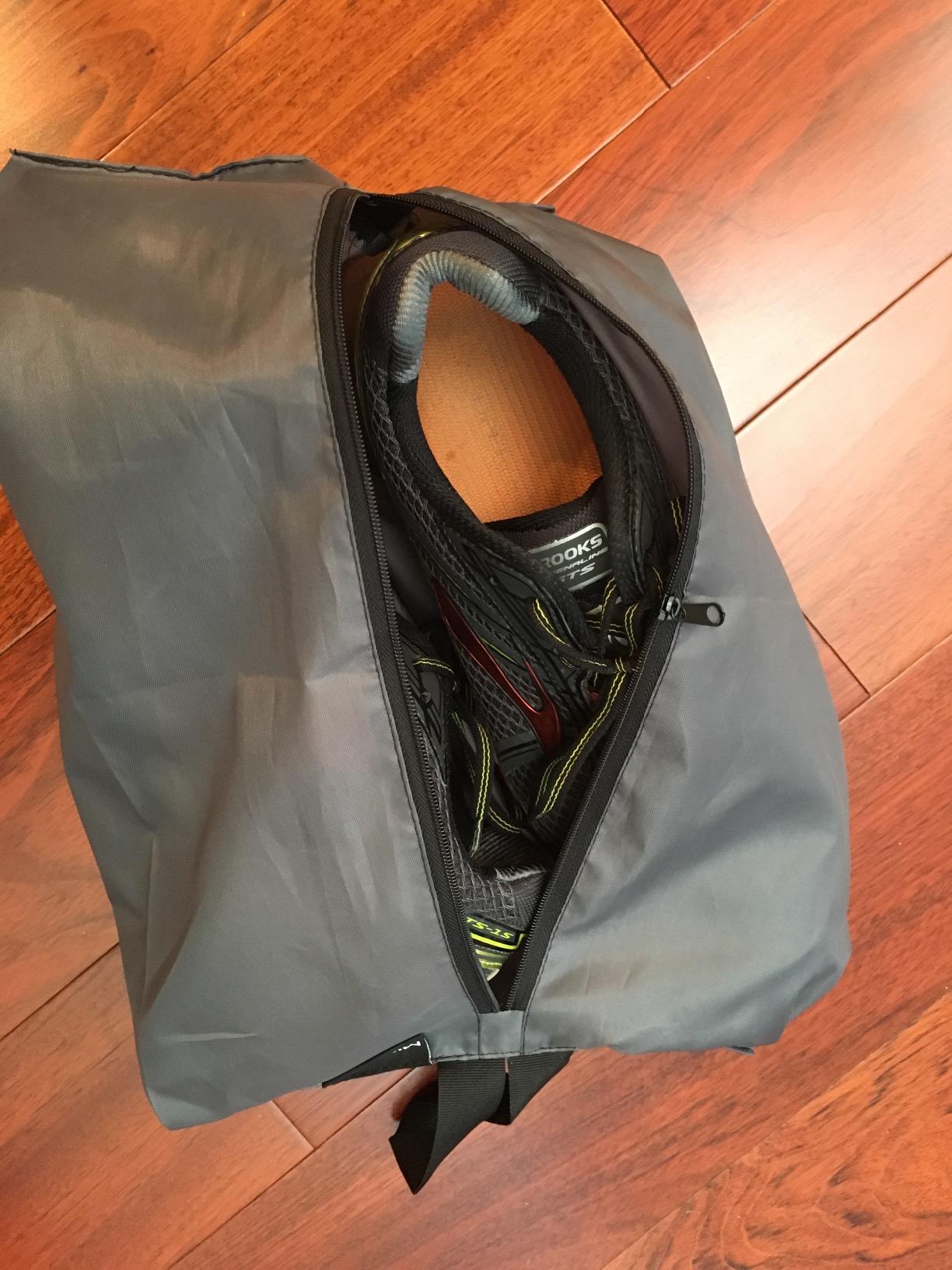 MISSLO Portable Nylon Travel Shoe Bags with Zipper Closure (Pack 4, Black) customer photo 1