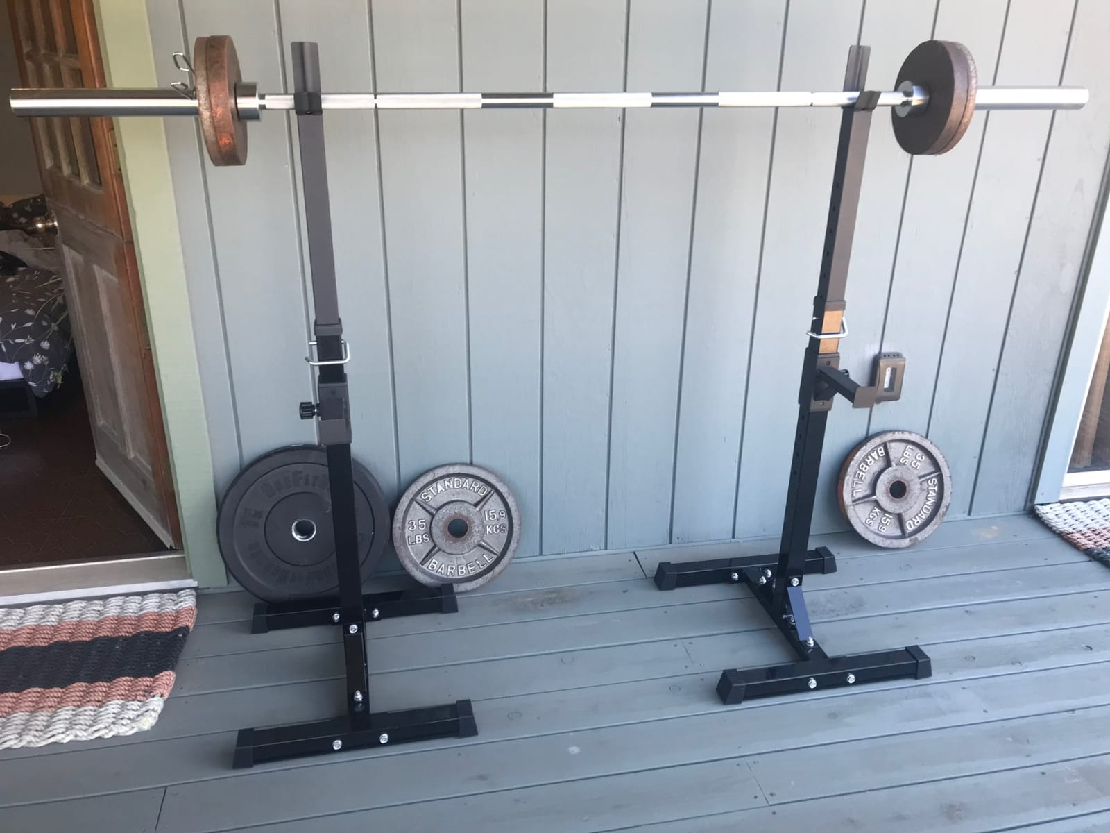Yaheetech Adjustable Squat Rack Pair, Barbell Bench Press Stands, Home Gym customer photo 2