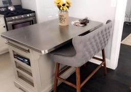 Baxton Studio Gradisca Modern and Contemporary Grey Fabric Button-tufted Upholstered Bar Bench Banquette customer photo 1