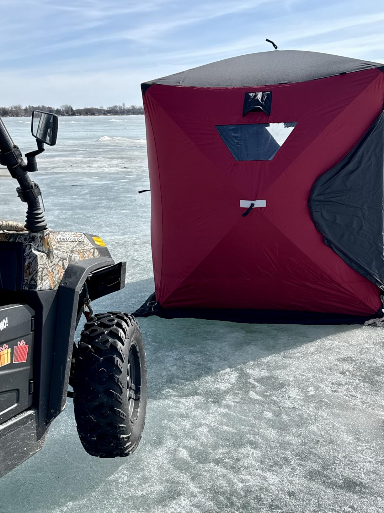 THUNDERBAY Ice Cube 2-4 Man Portable Ice Shelter, 24/34 Square Feet of Fishable Area, Portable 2-3 Person Ice Shanty customer photo 2