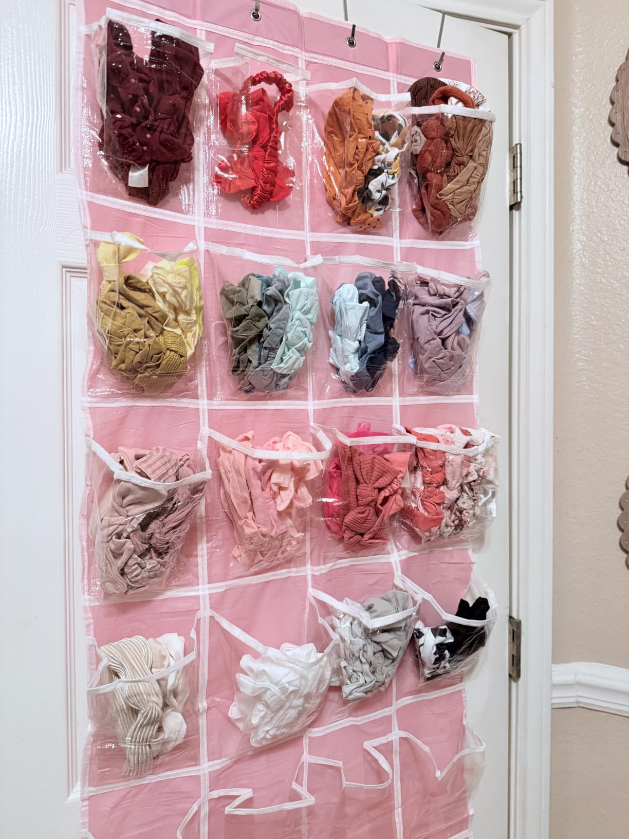 Simple Houseware 24 Pockets Clear Over the Door Shoe Organizer, Gray customer photo 1
