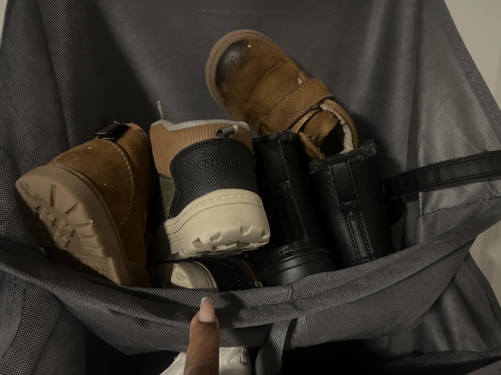 Simple Houseware 24 Pockets Clear Over the Door Shoe Organizer, Gray customer photo 2