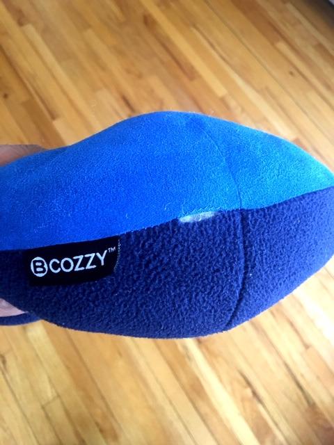 BCOZZY Travel Neck Pillow for Airplane – Patented Double Support for Head, Neck, and Chin. Best for Long Flights, Plane Sleeping, and Car Rides. Adjustable Size. Fully Washable. Carry Bag. Large, Navy customer photo 1