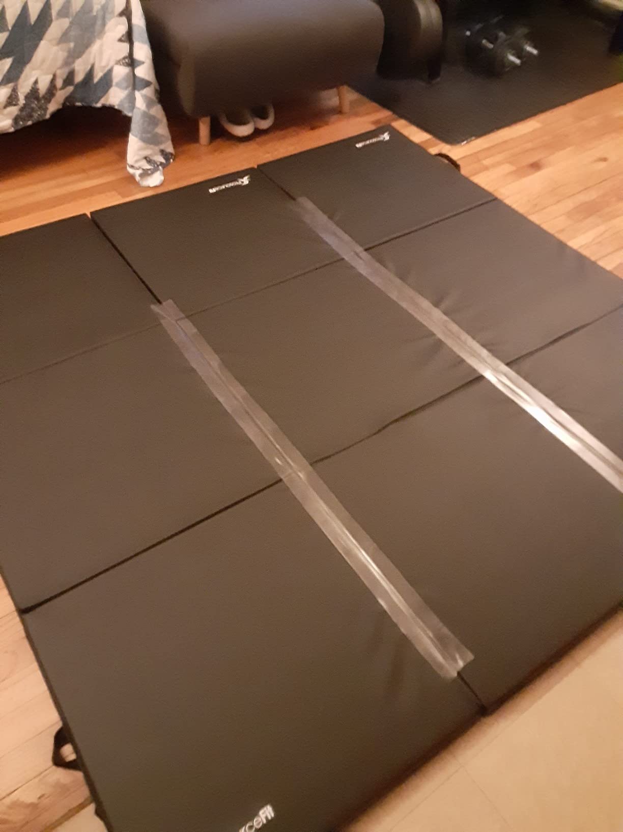 ProsourceFit Tri-Fold Folding Thick Exercise Mat 6’x2’ with Carrying Handles for MMA, Gymnastics, Stretching, Core Workouts customer photo 2