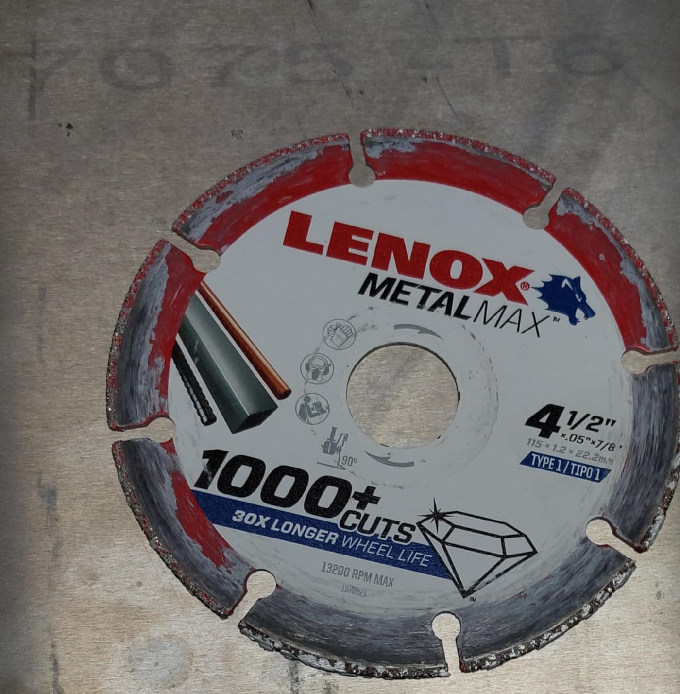 Lenox Metalmax 4 1/2 Inch Segmented Rim Diamond Cutting Wheel for Metal customer photo 1