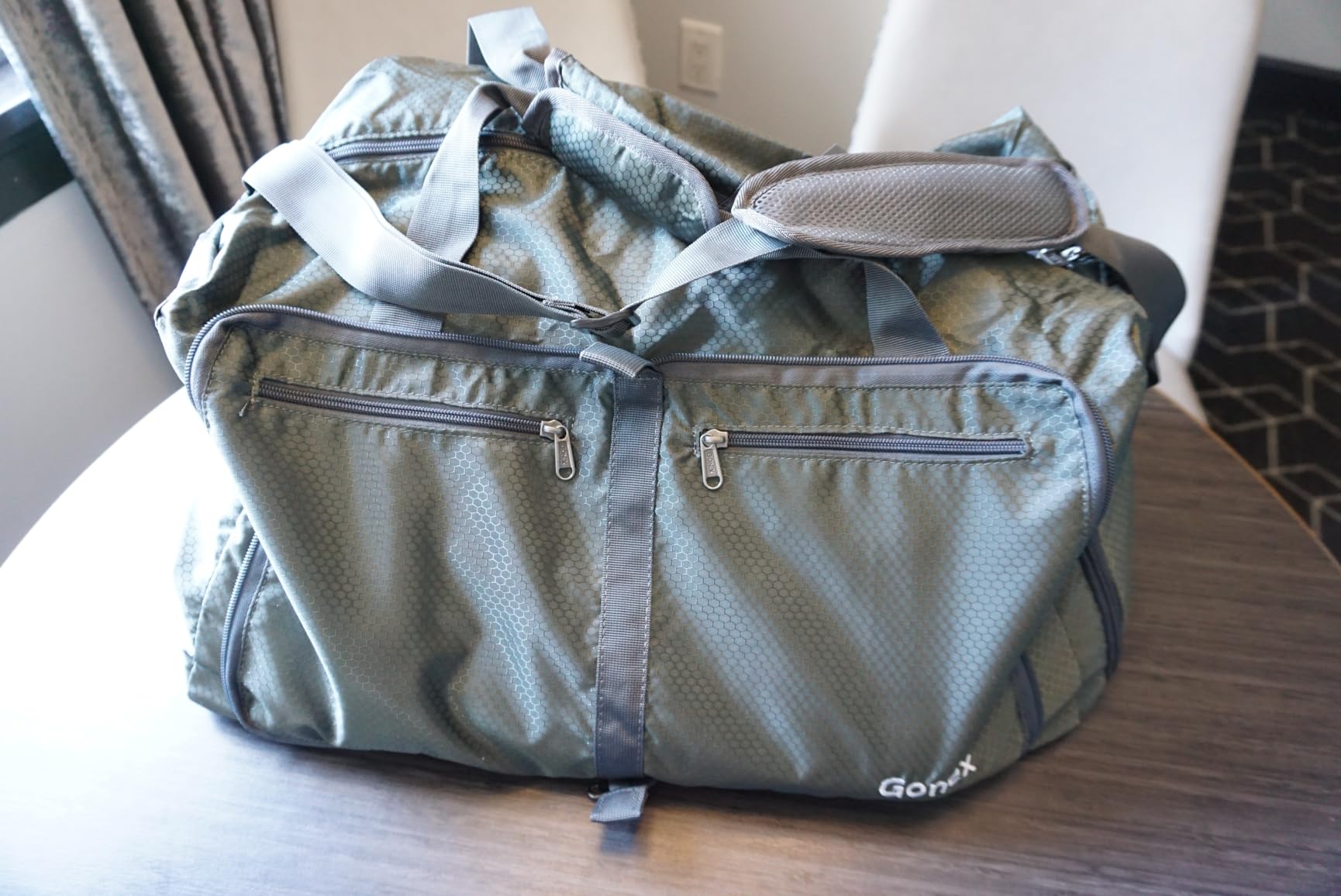 Gonex 60L Foldable Travel Duffle Bag with Shoe Compartment, Lightweight customer photo 1