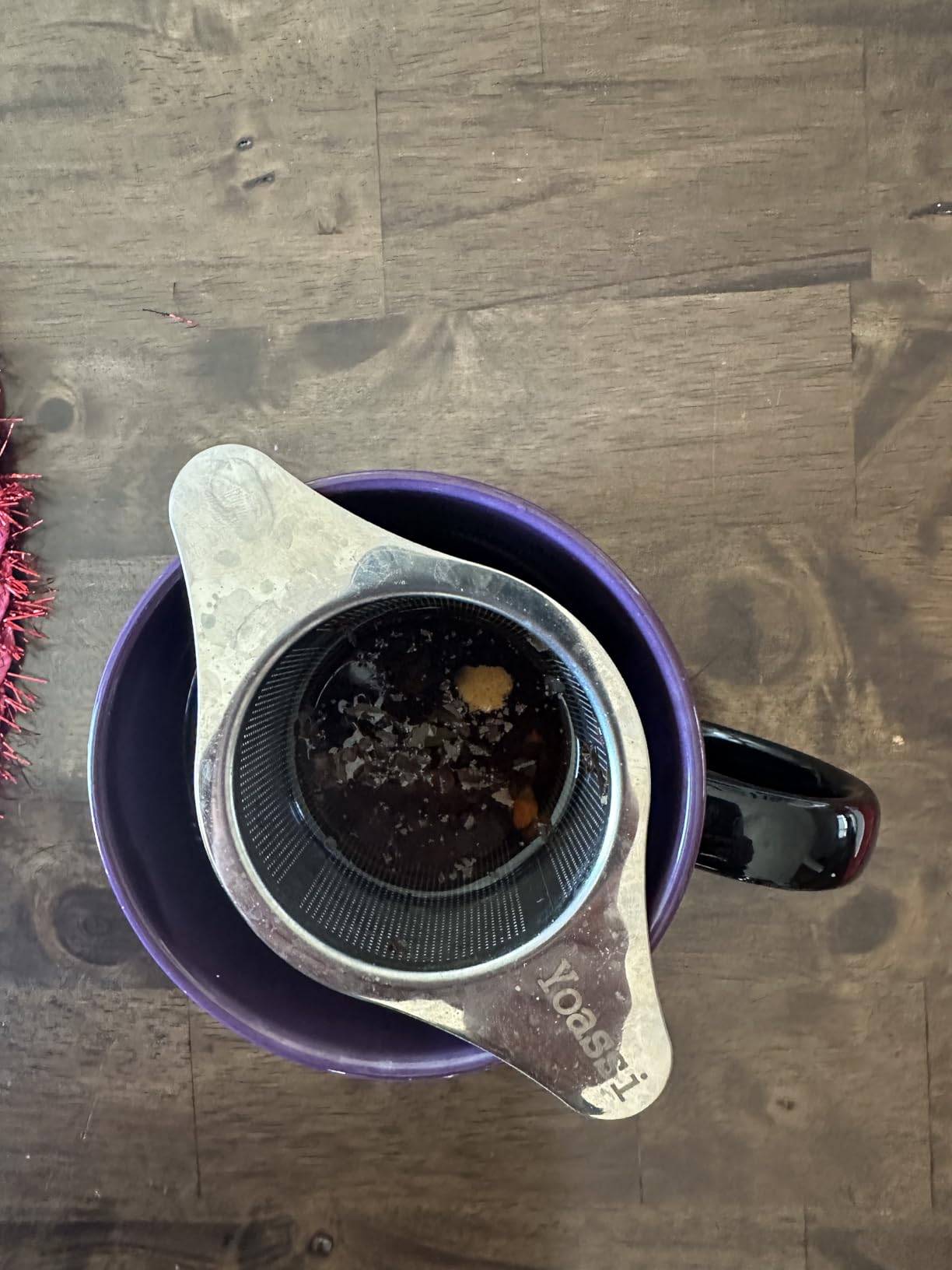 Extra Fine 18/8 Stainless Steel Tea Infuser Mesh Strainer with Large Capacity & Perfect Size Double Handles for Hanging on Teapots, Mugs, Cups to Steep Loose Leaf Tea and Coffee customer photo 2