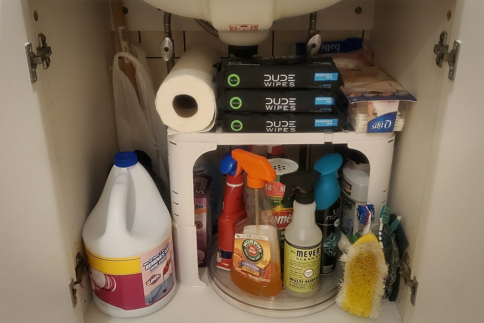 Simple Houseware Under Sink 2-Tier Heavy Duty Expandable Organizer, Silver customer photo 1