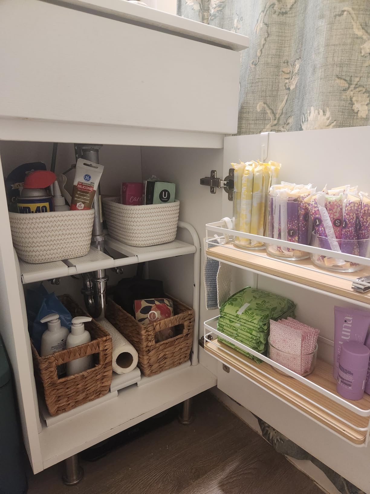 Simple Houseware Under Sink 2-Tier Heavy Duty Expandable Organizer, Silver customer photo 2