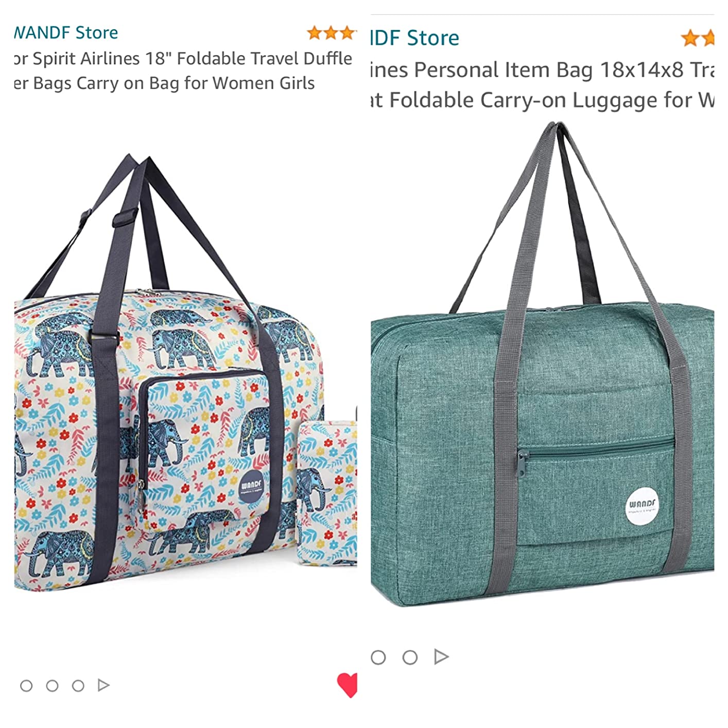 WANDF Foldable Personal Item Travel Bag, Carry on Duffle Bag customer photo 1