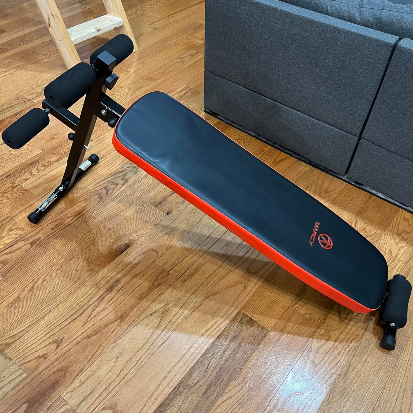 Marcy Utility Slant Board w/ Headrest – Folding Design with Adjustable Positions SB-4606 , Black/red , 29.00 x 18.00 x 59.00 inches customer photo 1