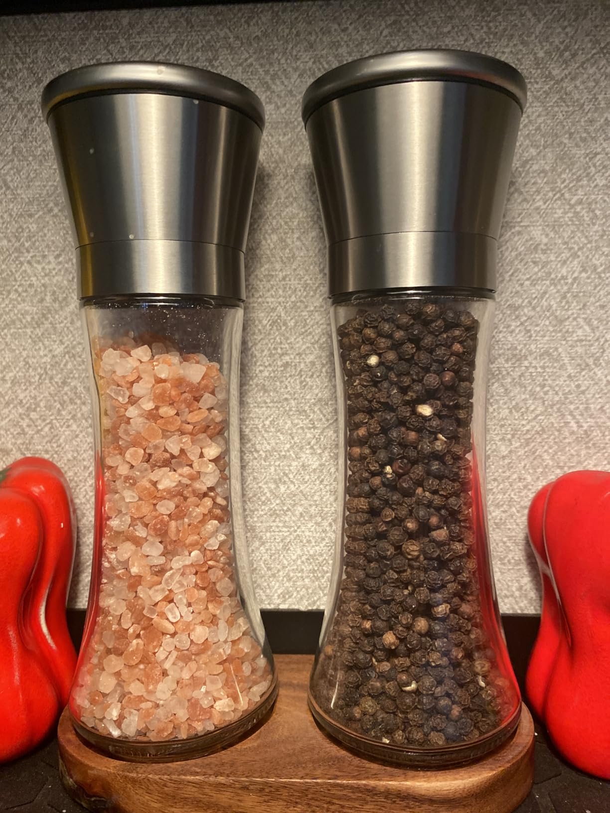 Home EC Premium Stainless Steel Sea Salt and Pepper Grinder Set of 2 - Adjustable Ceramic - Tall Glass Salt and Pepper Shakers - Kitchen Spice Mill W/Funnel & EBook customer photo 1