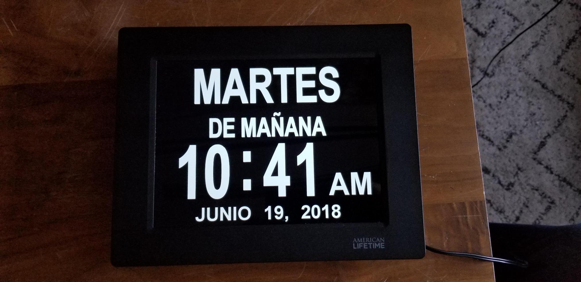 American Lifetime Large Digital Clock for Seniors, Black, 8 inch, with Day & Date, Customizable Alarms, Auto-Dimming, Multi-Language Support, Battery Backup, Easy Setup, and Gift Option customer photo 1